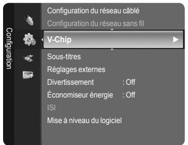 SAMSUNG LN40A750 - Utilisation de la fonction V-Chip pour les canaux numériques - 1