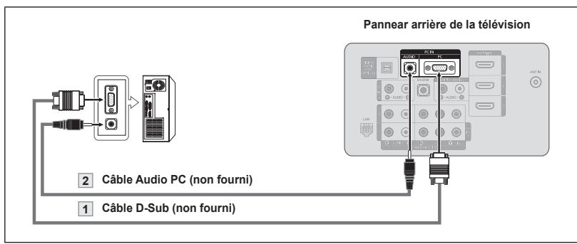 SAMSUNG LN40A750 - Utilisation d'un Câble secondaire D - 1