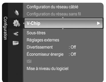 SAMSUNG LN40A750 - Comment activer/désactiver la fonction puce V - 1