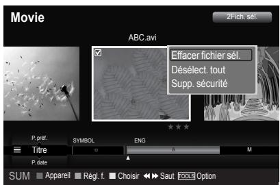 SAMSUNG LN40A750 - Suppression de plusieurs fichiers films - 1