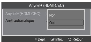 SAMSUNG LN40A750 - Régler un apparéil Anynet+ de sorte qu'il s'arrête automatiquement lorsque le téléviseur est hors tension - 1