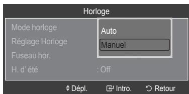 SAMSUNG LN40A750 - Option 1: Réglage manuel de l'horloge - 3