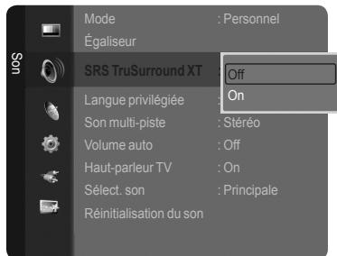SAMSUNG LN40A750 - Paramétrage de la technologie TruSurround XT - 2