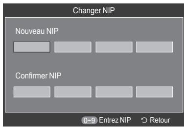 SAMSUNG LN40A750 - Réglage de votre numéro d'identification personnel (NIP) - 4