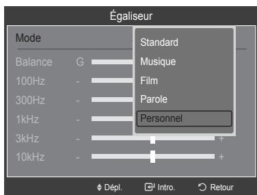 SAMSUNG LN40A750 - Personnalisation du son - 2