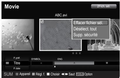 SAMSUNG LN46A750 - Suppression de plusieurs fichiers films - 1
