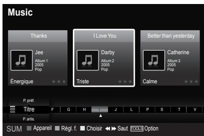 SAMSUNG LN46A750 - Tri de la liste de fichiers musicaux - 2