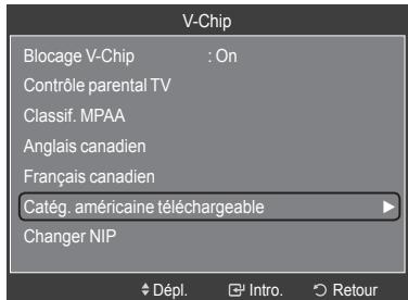 SAMSUNG LN46A750 - Utilisation de la fonction V-Chip pour les canaux numériques - 3