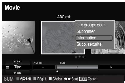 SAMSUNG LN46A750 - Affichage de l'information sur le film - 1