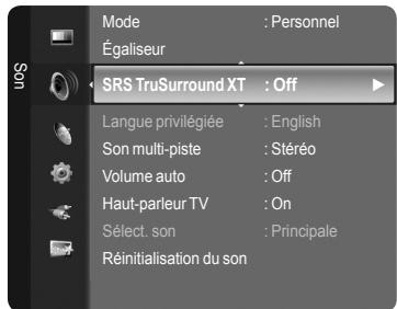 SAMSUNG LN46A750 - Paramétrage de la technologie TruSurround XT - 1
