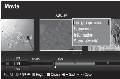SAMSUNG LN46A750 - Lecture du groupe de films - 1