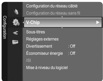 SAMSUNG LN46A750 - Comment configurer les restrictions à l'aide des Français canadien - 1