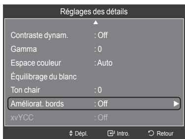 SAMSUNG LN46A750 - Réglage de l'amélioration des bords de l'image - 1