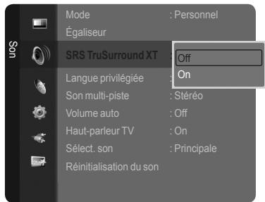 SAMSUNG LN46A750 - Paramétrage de la technologie TruSurround XT - 2