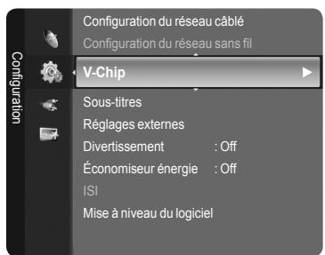SAMSUNG LN46A750 - Comment activer/désactiver la fonction puce V - 1