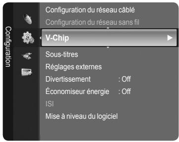 SAMSUNG LN46A750 - Comment configurer les restrictions à l'aide des Anglais canadien - 1