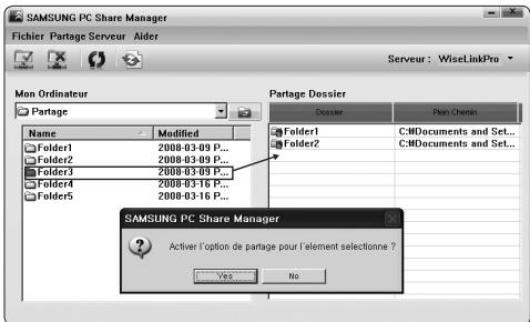 SAMSUNG LN46A750 - Annuler un dossier partagé - 3