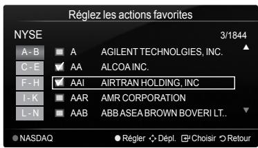SAMSUNG LN46A750 - Réglage de l'option Actions favorites - 2