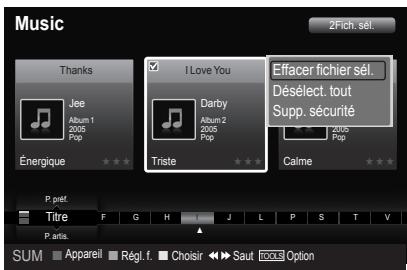 SAMSUNG LN46A750 - Suppression de plusieurs fichiers musicaux - 1