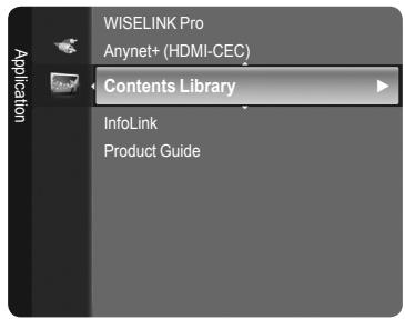 SAMSUNG LN46A750 - Utilisation du menu Contents Library - 1