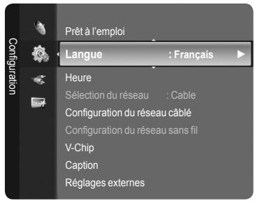SAMSUNG LN46A750 - Sélection d'une langue de menu - 1