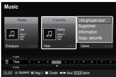SAMSUNG LN46A750 - Lecture du groupe musical - 1