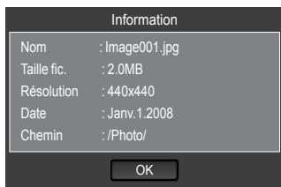 SAMSUNG LN46A750 - Visualisation de l'information photo - 2