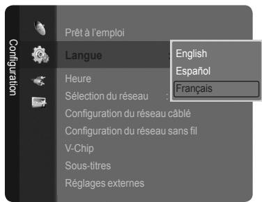 SAMSUNG LN46A750 - Sélection d'une langue de menu - 2