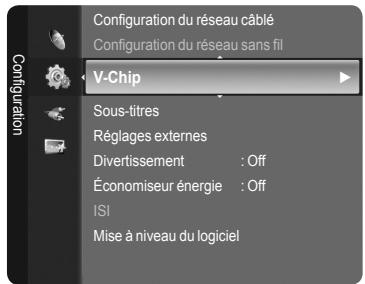 SAMSUNG LN46A750 - Comment activer/désactiver la fonction puce V - 10