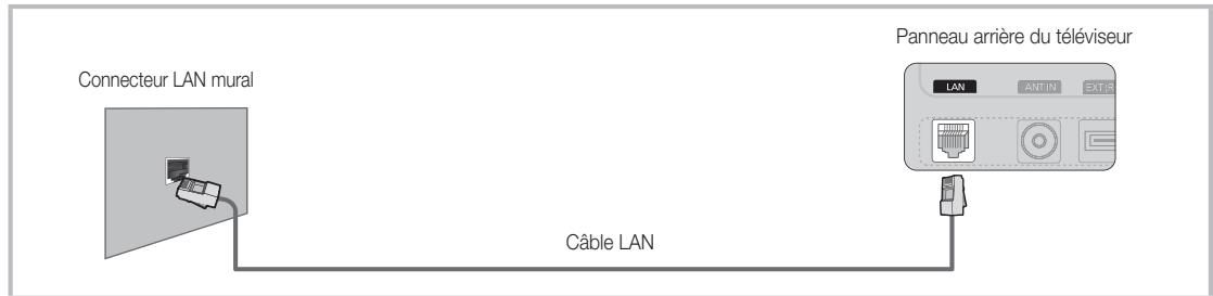 Connecteur LAN mural Câble LAN Panneau arrière du téléviseur