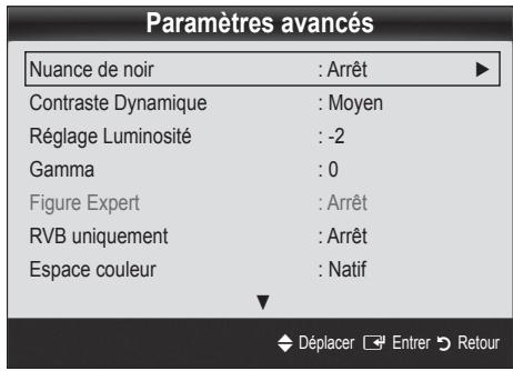 SAMSUNG UE-40C6730US - Paramètres avancés - 2