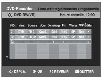 SAMSUNG DVD-VR336 - Edition de la liste d'enregistrement programmée - 5
