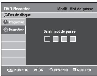 SAMSUNG DVD-VR336 - A propos de la fonction Changer le mot de passe - 2