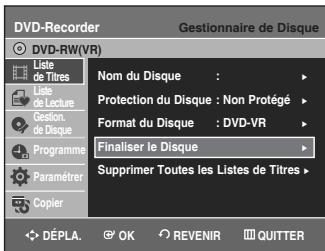 SAMSUNG DVD-VR336 - Finalisation du disque - 5