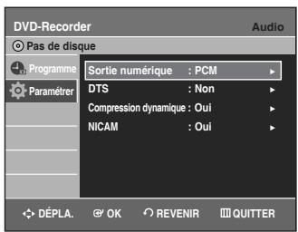 SAMSUNG DVD-VR336 - Configuration des options audio - 2