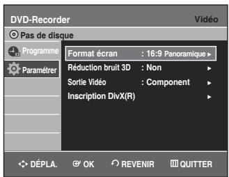 SAMSUNG DVD-VR336 - Configuration des options d'affichage (Vidéo) - 2