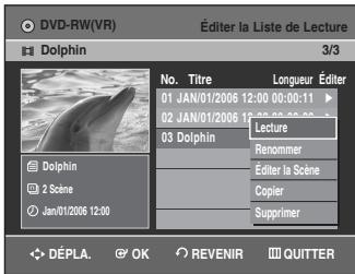 SAMSUNG DVD-VR336 - Sélectionnez le titre que vous souhaitez copier sur bande vidéo en déplaçant la barre de sélection à l'aide des touches ▲▼, puis appuyez sur OK ou sur ▶. - 1