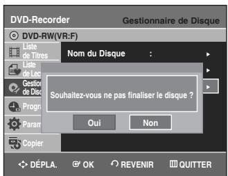 SAMSUNG DVD-VR336 - Annulation d'une finalisation de disque (modes V et VR) - 4