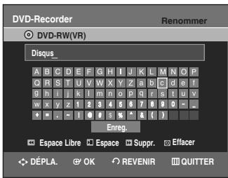 SAMSUNG DVD-VR336 - Modification du Nom du Disque - 7