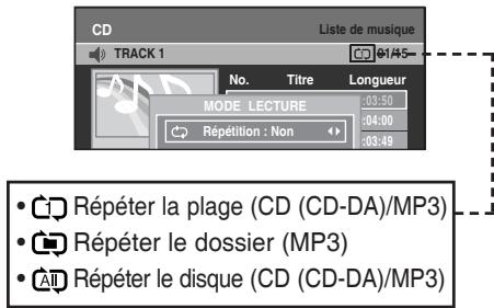SAMSUNG DVD-VR336 - Répéter la lecture d'un disque audio/MP3 - 4