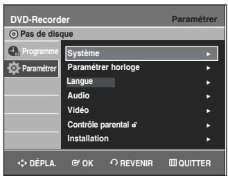 SAMSUNG DVD-VR336 - Réglage de la date et de l'heure - 2