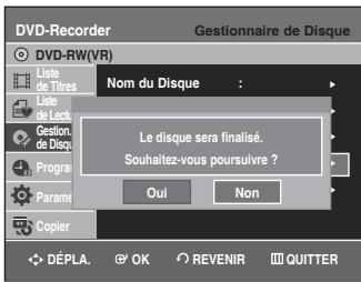 SAMSUNG DVD-VR336 - Finalisation du disque - 8