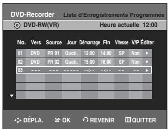 SAMSUNG DVD-VR336 - Suppression de la liste d'enregistrement programmée - 5