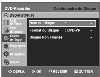 SAMSUNG DVD-VR336 - Annulation d'une finalisation de disque (modes V et VR) - 3