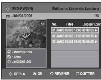 SAMSUNG DVD-VR336 - ■ Modification du nom d'un titre dans la Liste de Lecture - 2