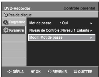 SAMSUNG DVD-VR336 - A propos de la fonction Changer le mot de passe - 1