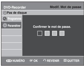 SAMSUNG DVD-VR336 - A propos de la fonction Changer le mot de passe - 3