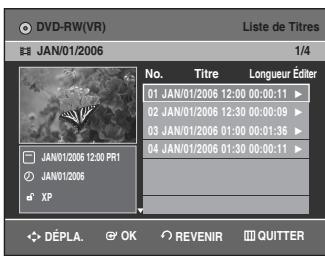 SAMSUNG DVD-VR336 - Utilisation du bouton MENU - 1