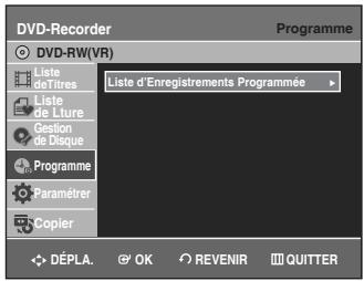 SAMSUNG DVD-VR336 - Edition de la liste d'enregistrement programmée - 4