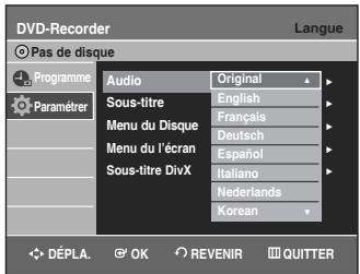 SAMSUNG DVD-VR336 - Configuration des options de langue - 3
